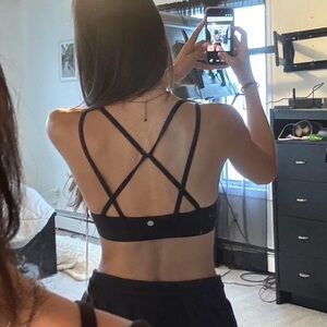 Black Strappy Sports Bra
